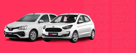 Carros da Toyota e da Ford disponíveis para aluguel na Kovi