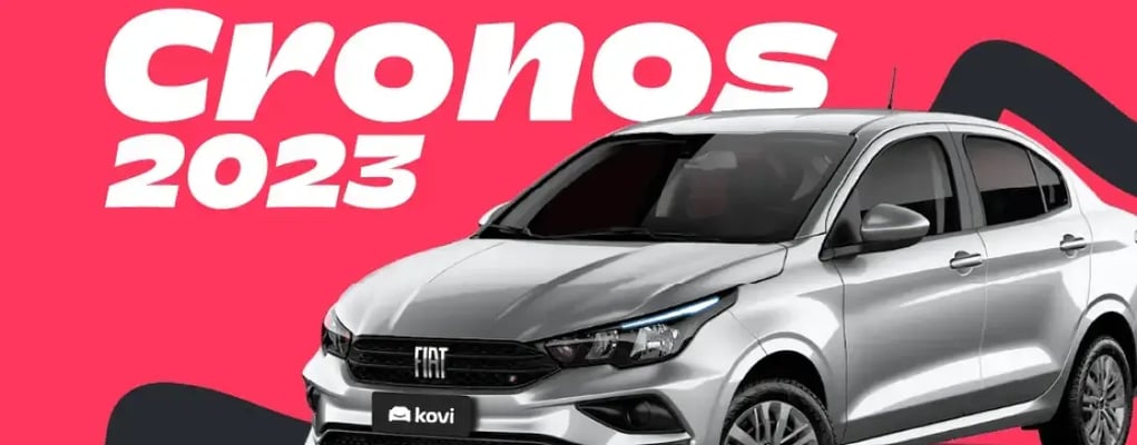 Carro fiat cronos em destaque em um fundo rosa