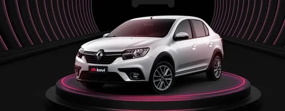 Renault Logam em destaque no fundo preto