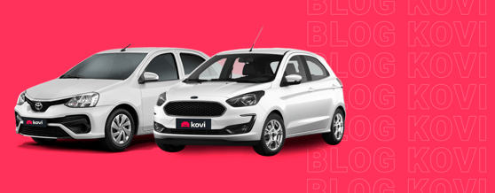 Carros da Toyota e da Ford disponíveis para aluguel na Kovi